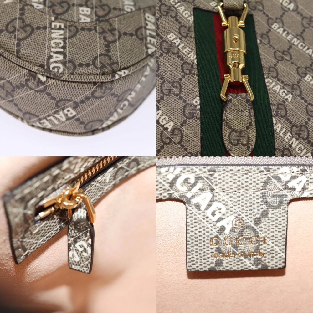 GUCCI GG Supreme Web Sherry Line Jackie Bag BALENCIAGA Beige 636706 Auth 749... - Picture 15 of 15